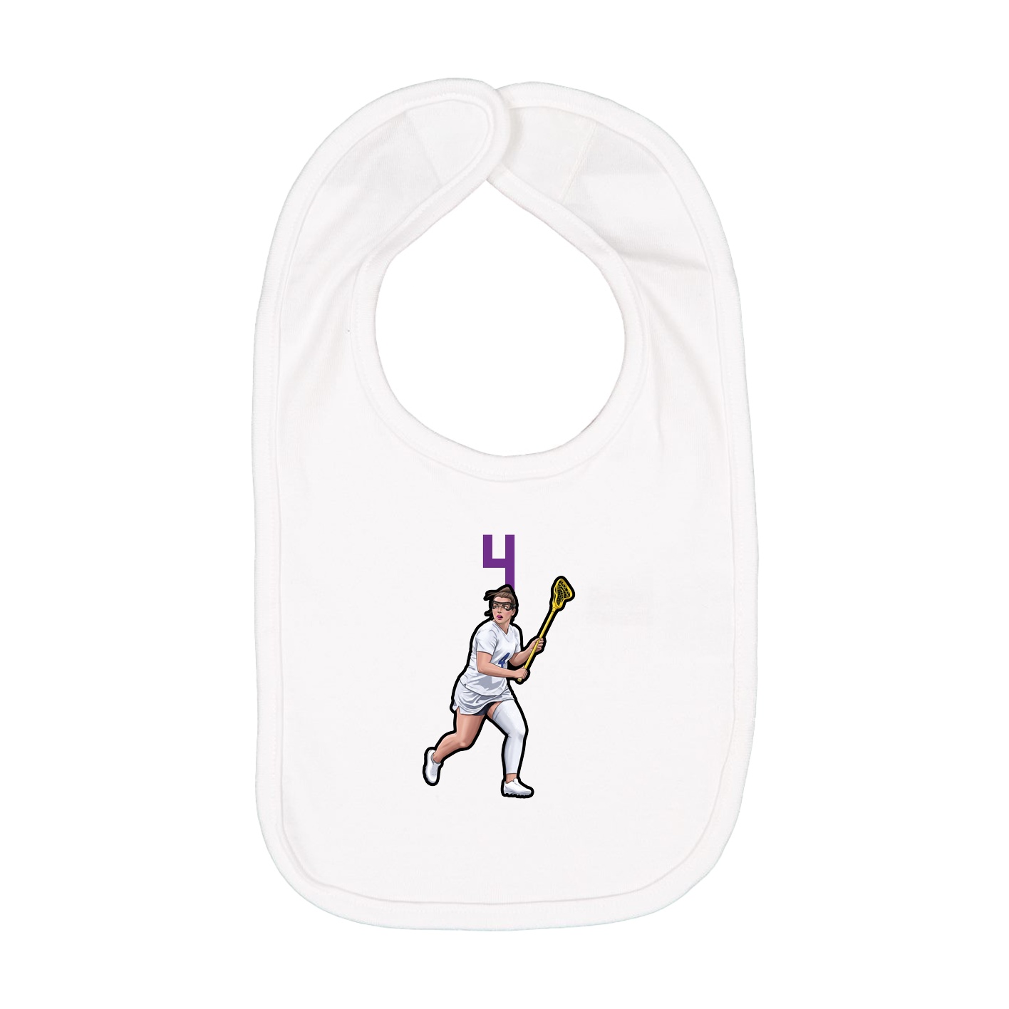 Infant Bib — Number Top in White