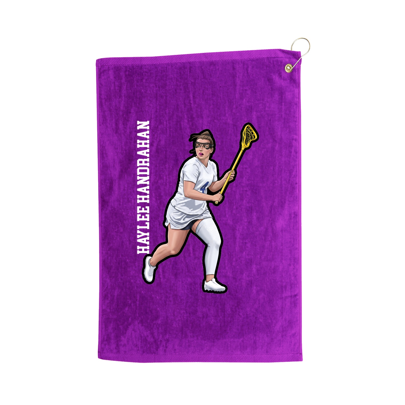 Golf Towel — Name Vertical in Purple