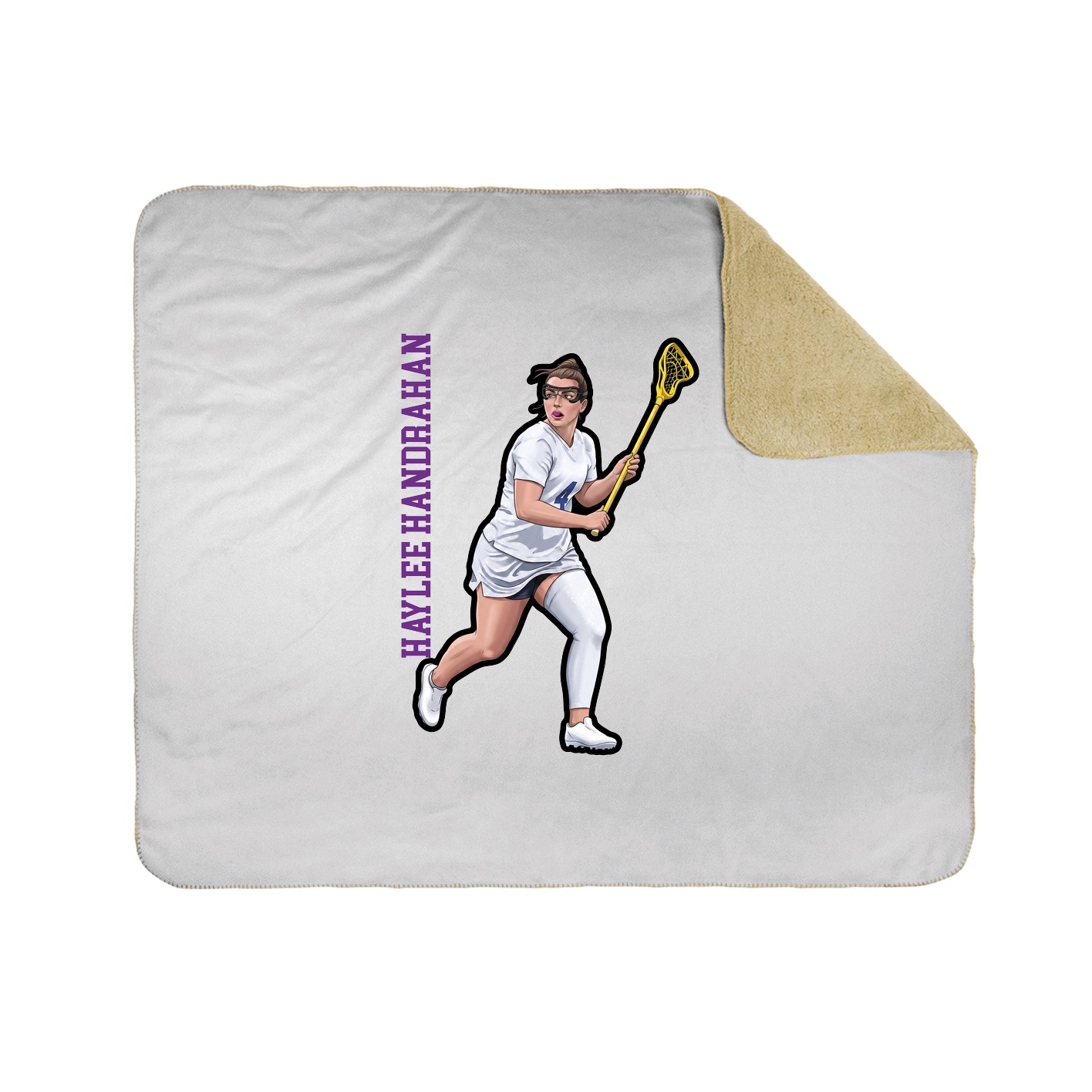 Throw Blanket — Name Vertical in White