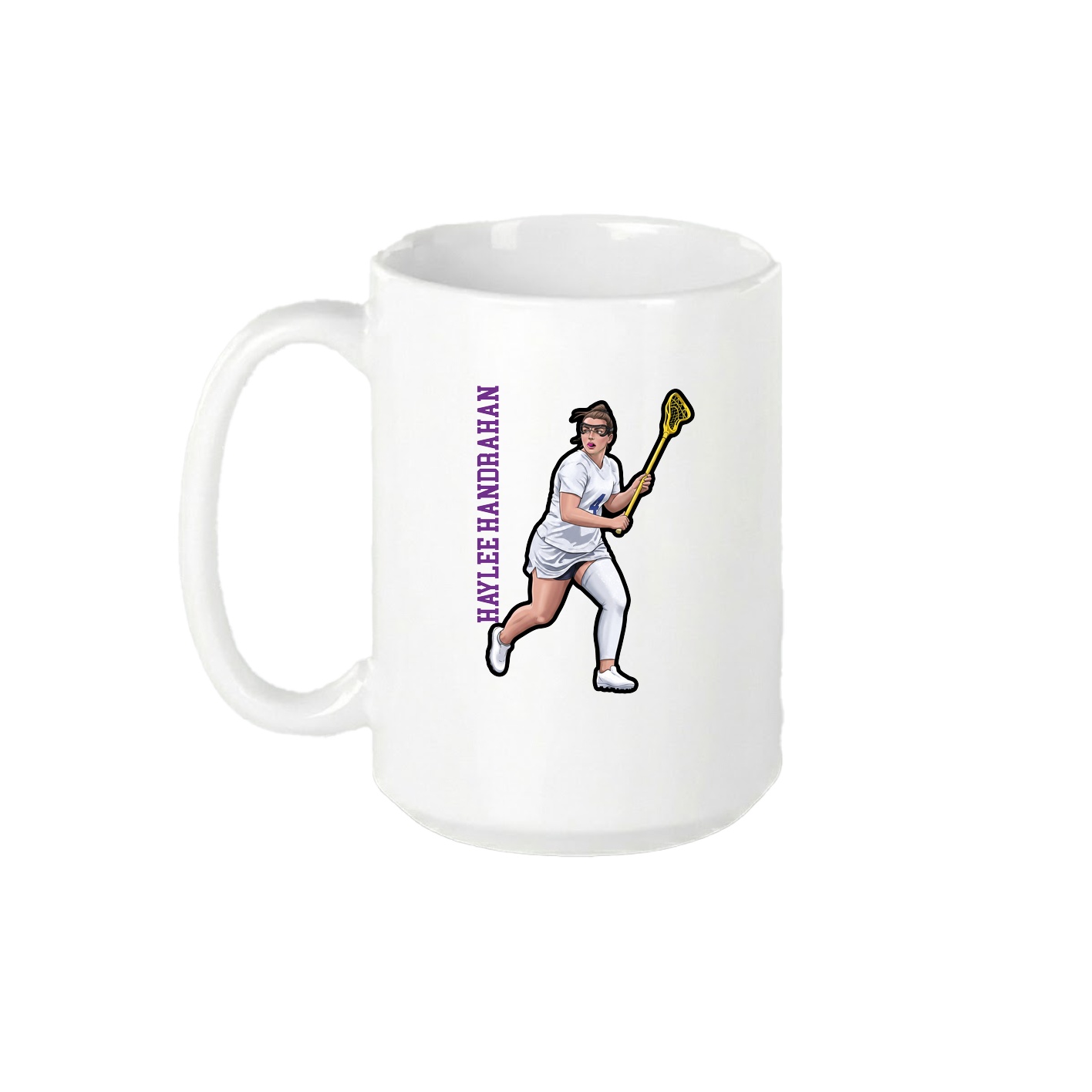 15oz Coffee Mug — Name Vertical in White