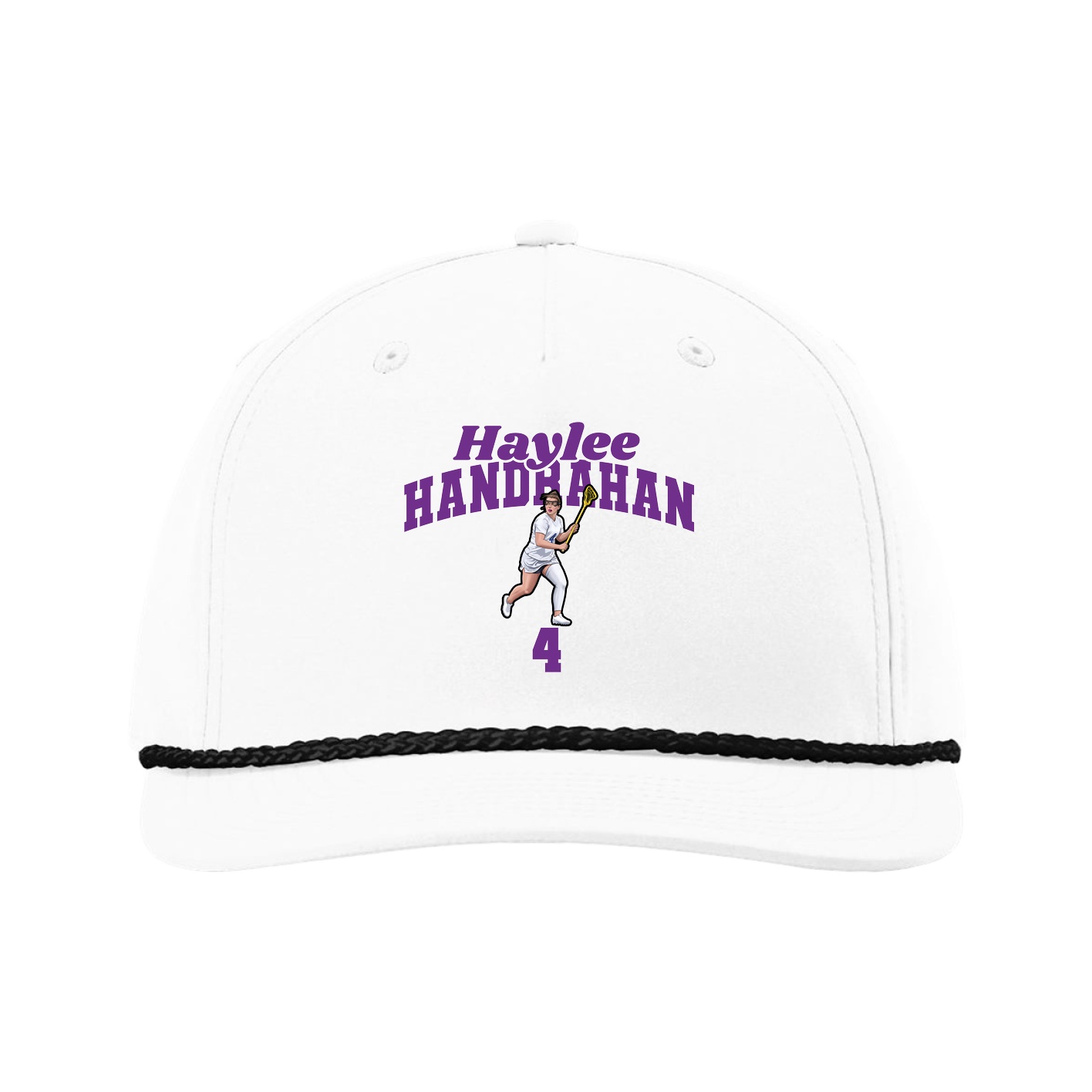 Five-Panel Classic Rope Cap — Signature Arch in White