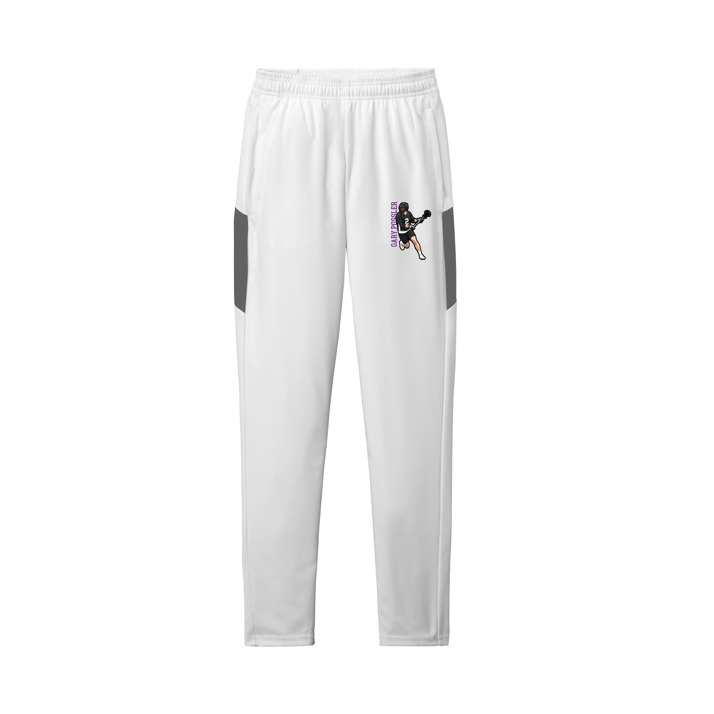 Team Travel Pant — Name Vertical in White/Grey
