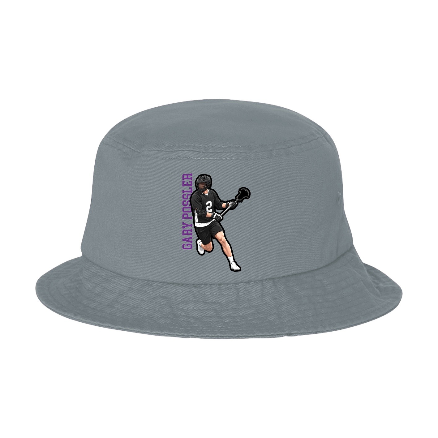Bucket Cap — Name Vertical in Grey