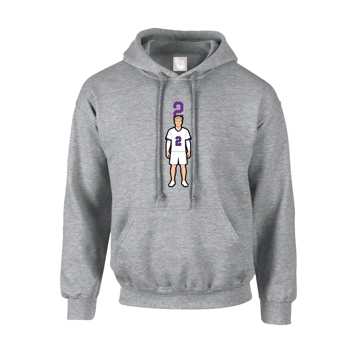 Hoodie — Number Top in Grey