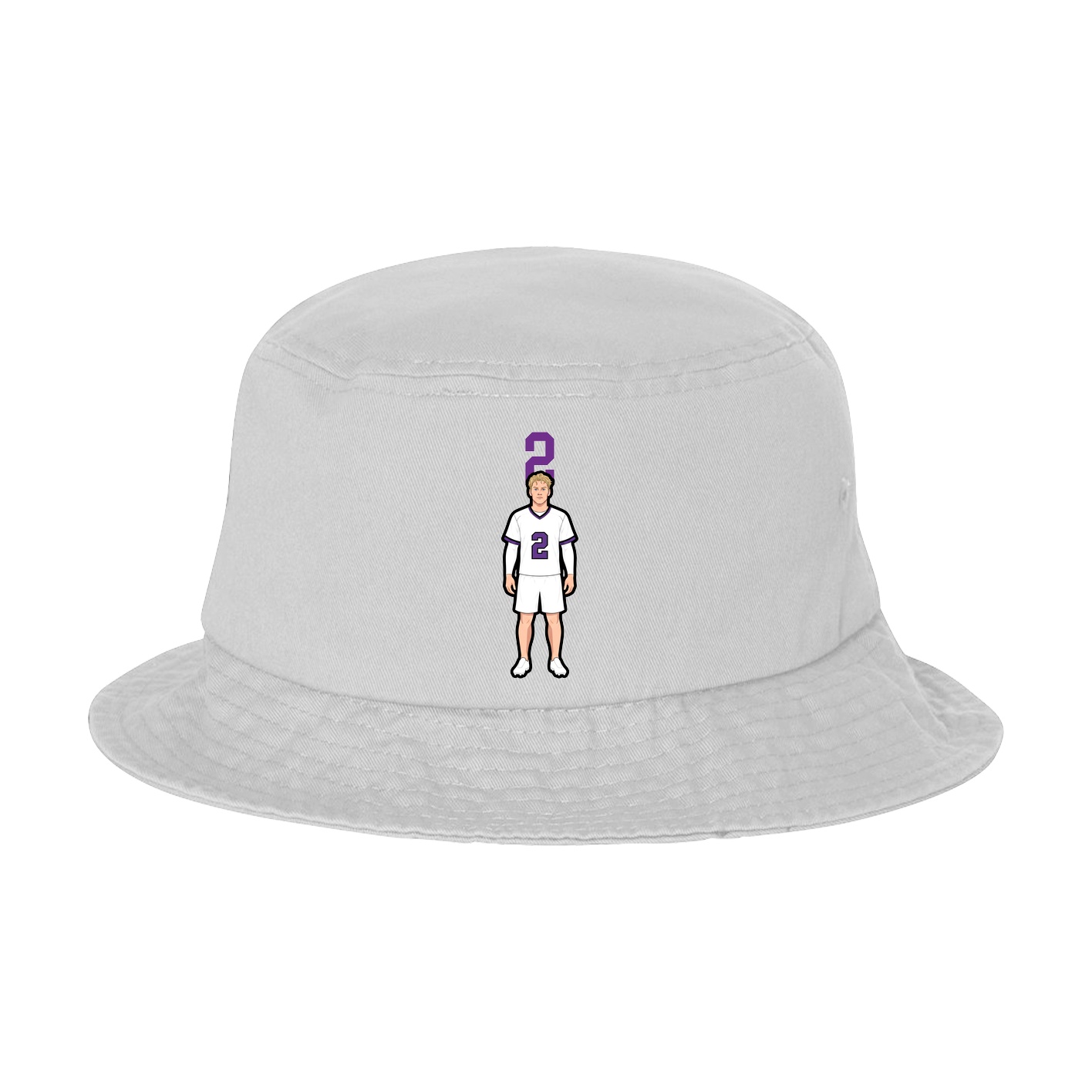 Bucket Cap — Number Top in White