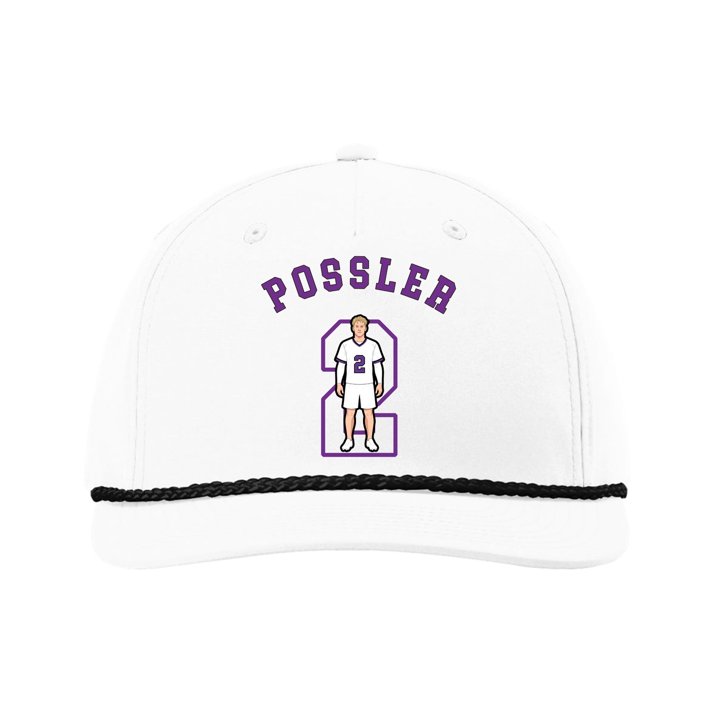 Five-Panel Classic Rope Cap — Shirsey Arch in White