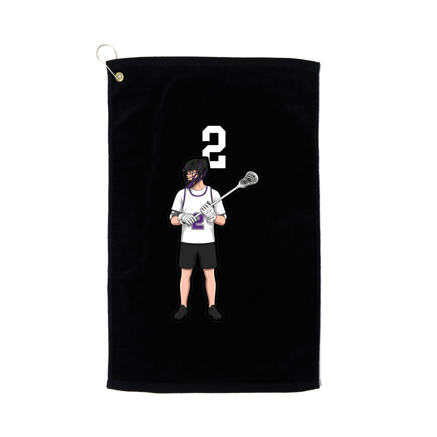 Golf Towel — Number Top in Black