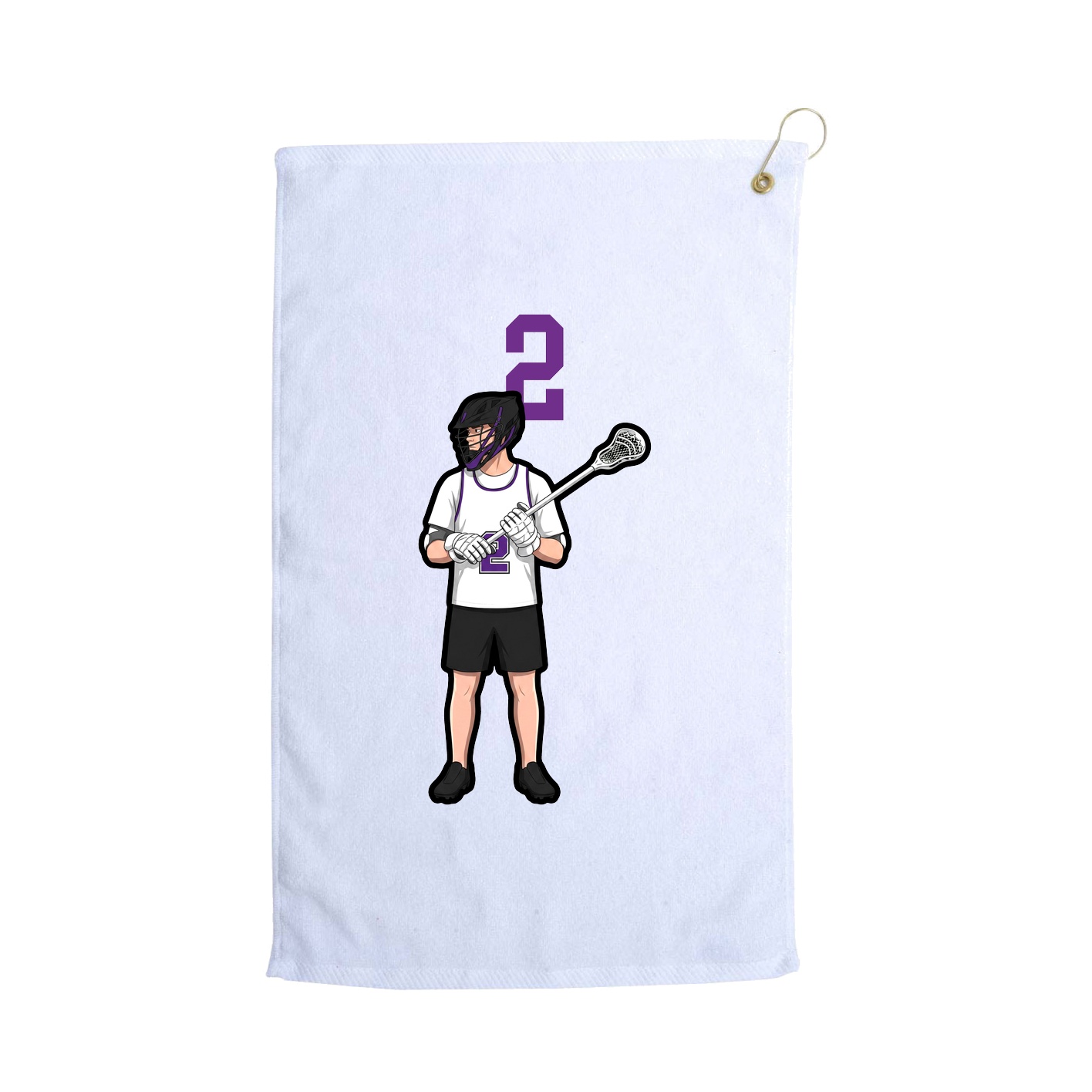 Golf Towel — Number Top in White