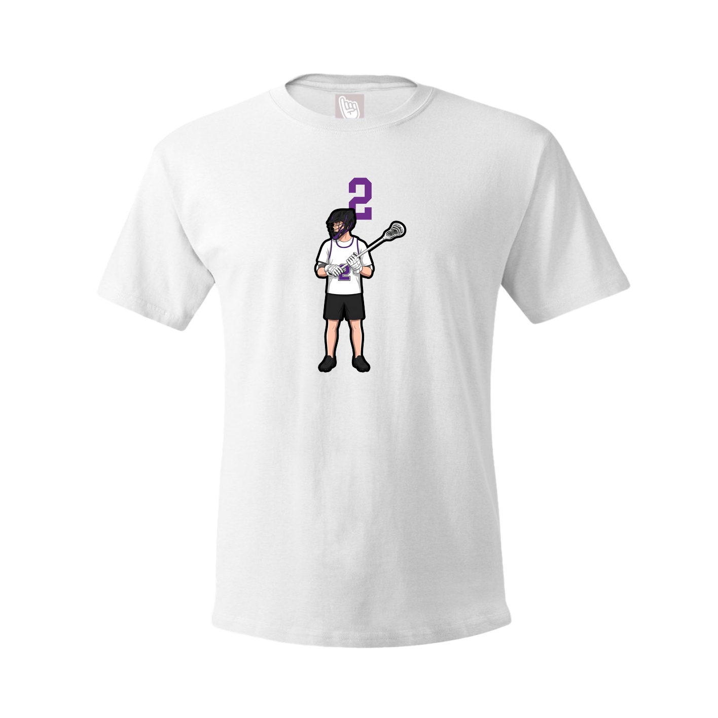 Youth Tee — Number Top in White