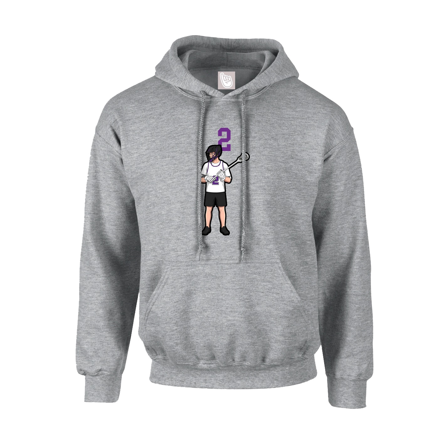 Hoodie — Number Top in Grey
