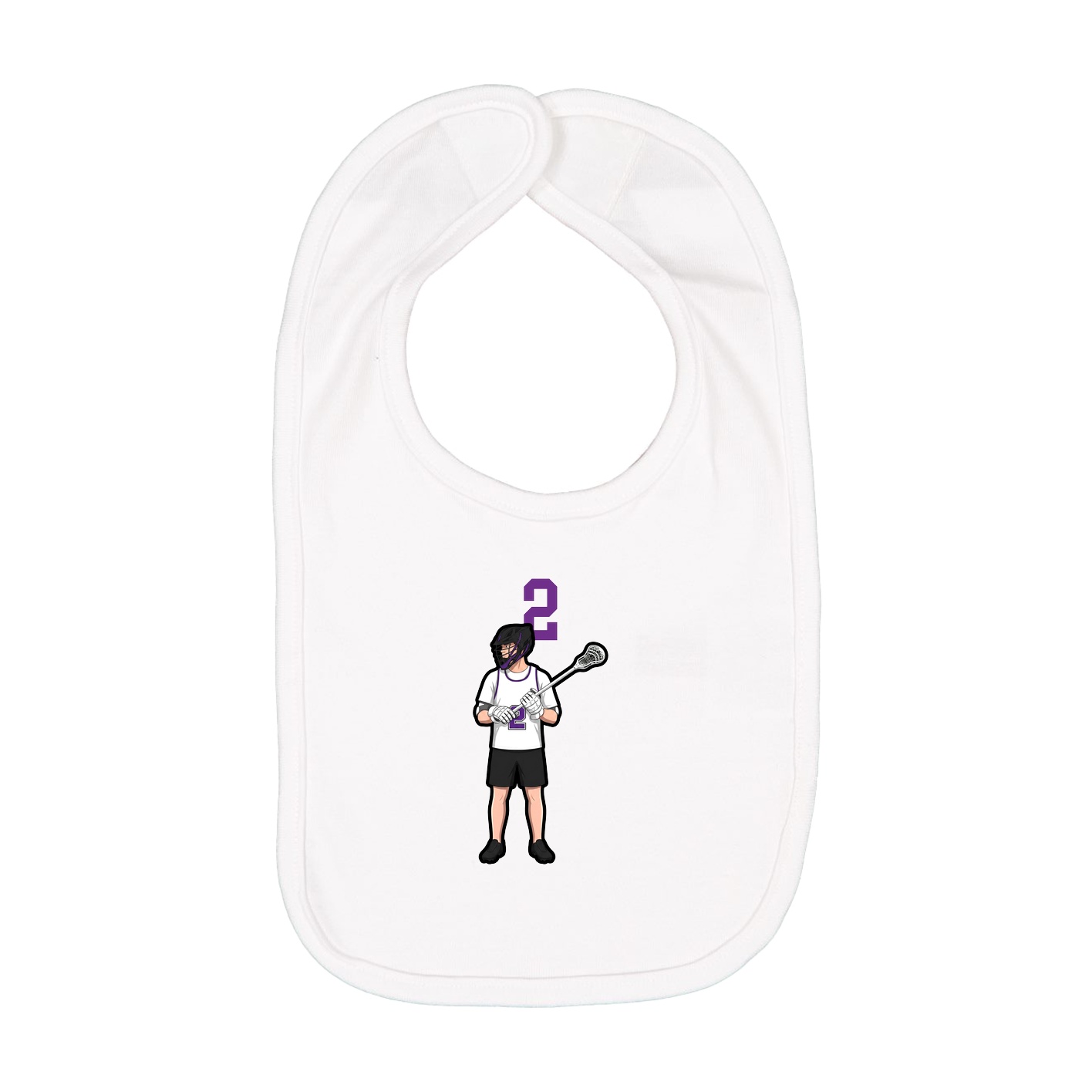 Infant Bib — Number Top in White