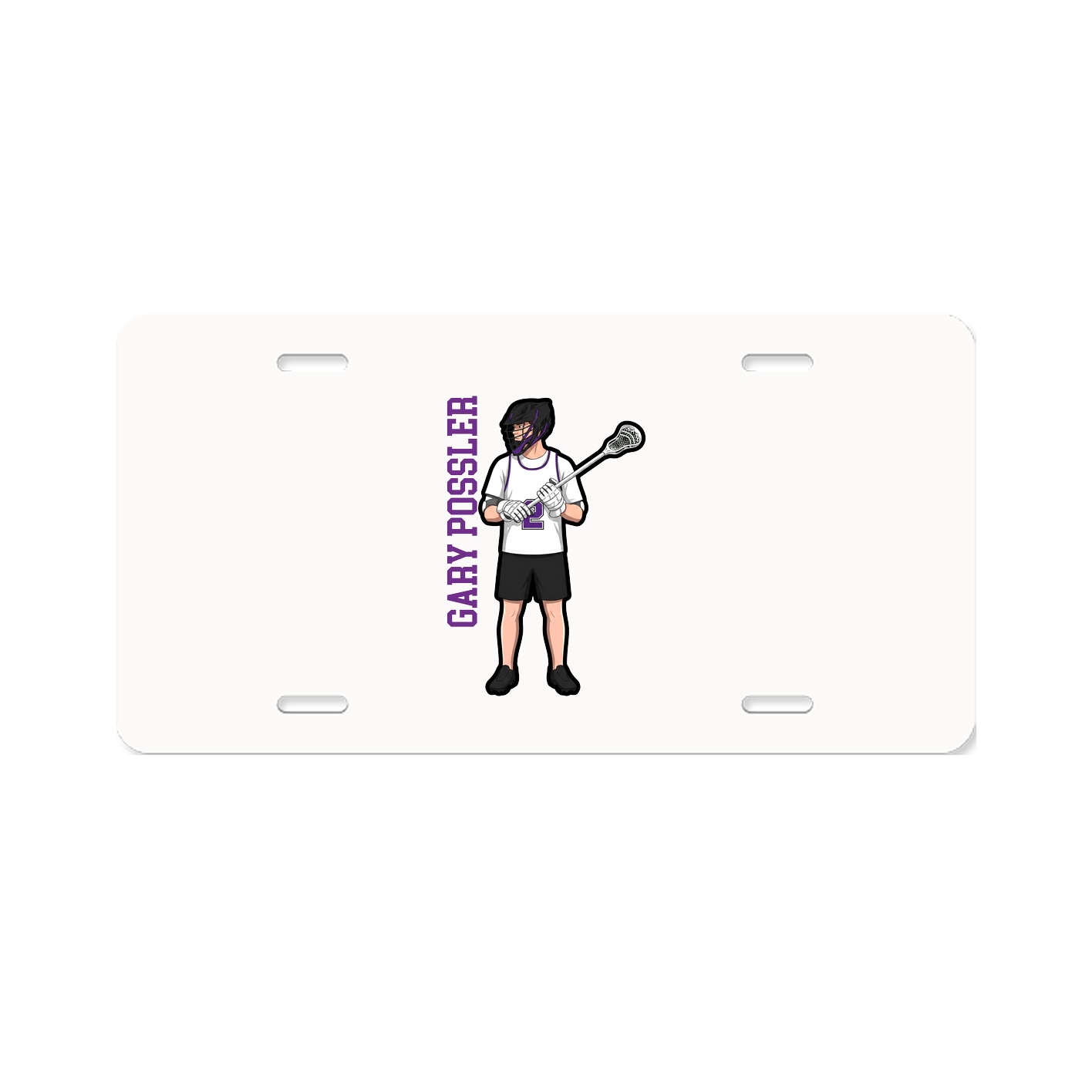 License Plate — Name Vertical in Classic