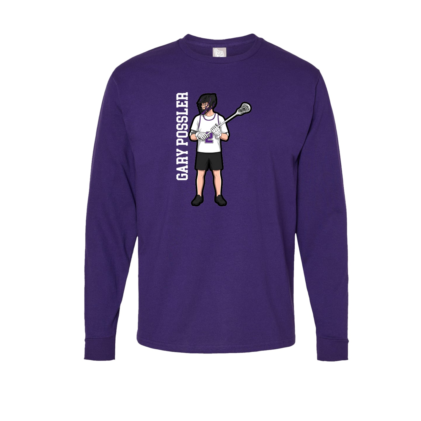 Long Sleeve Tee — Name Vertical in Purple