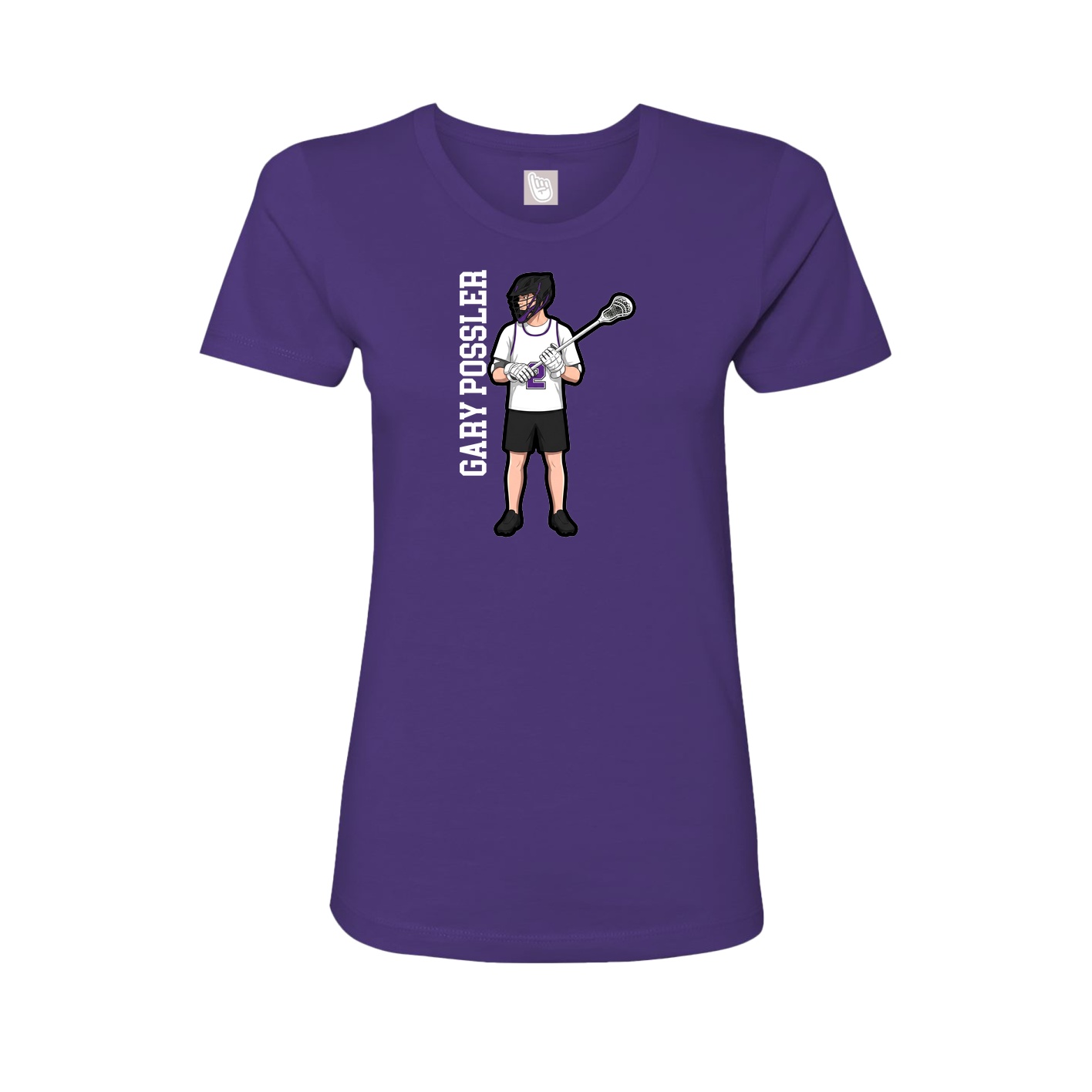 Womens Tee — Name Vertical in Purple