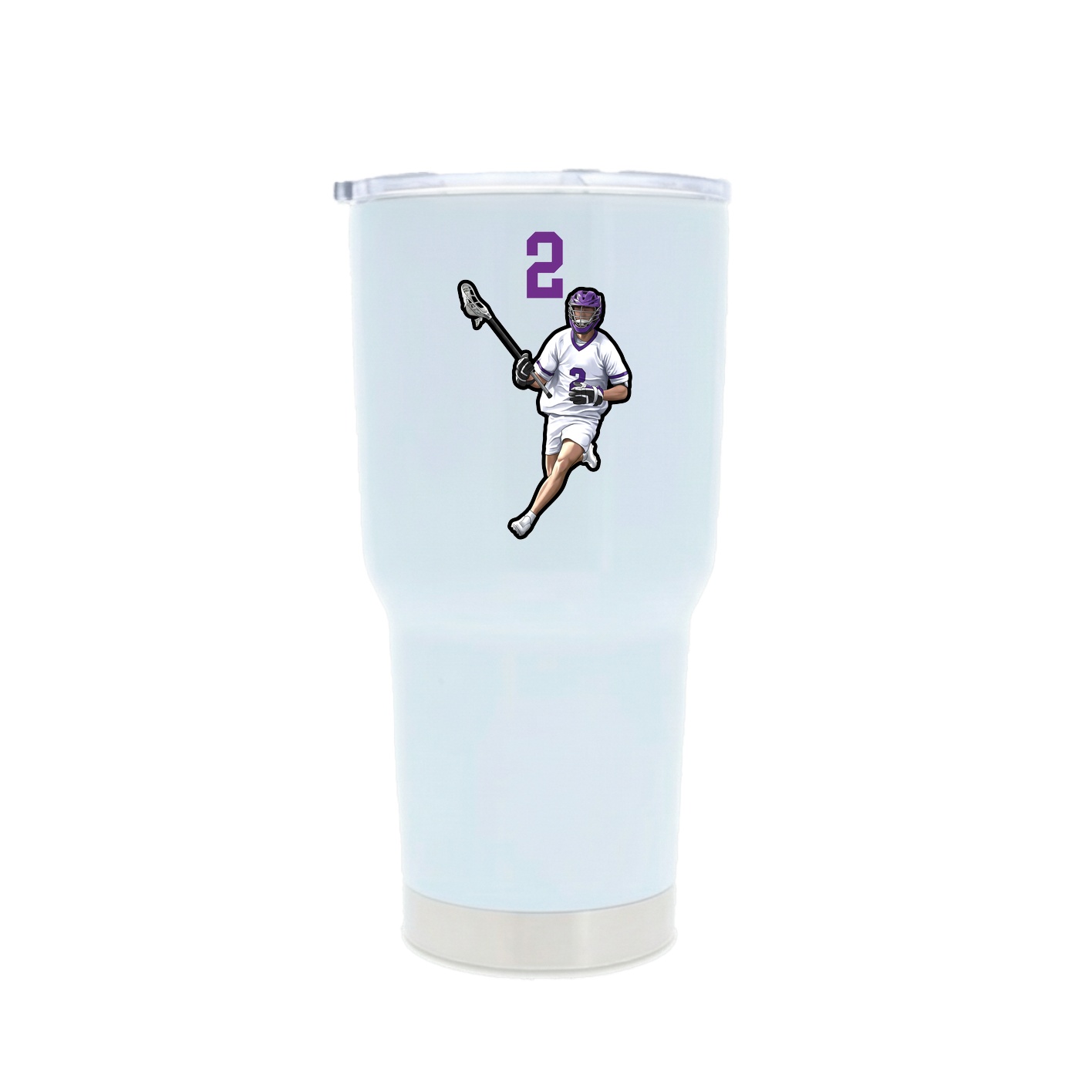 30oz Stainless Steel Tumbler — Number Top in White