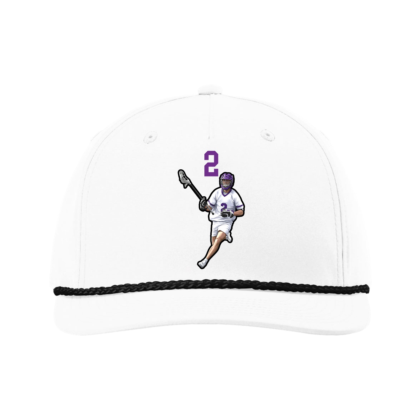 Five-Panel Classic Rope Cap — Number Top in White