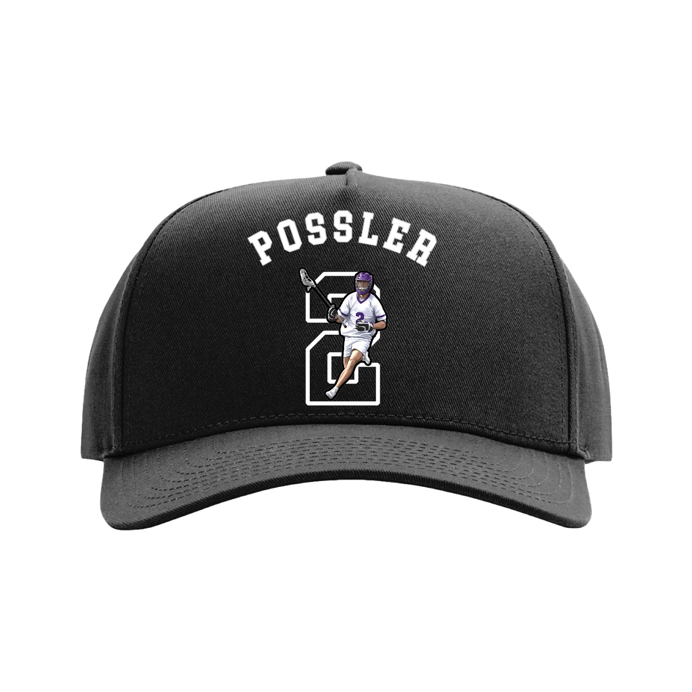 Full Fabric Five-Panel Champ Cap — Shirsey Arch in Black