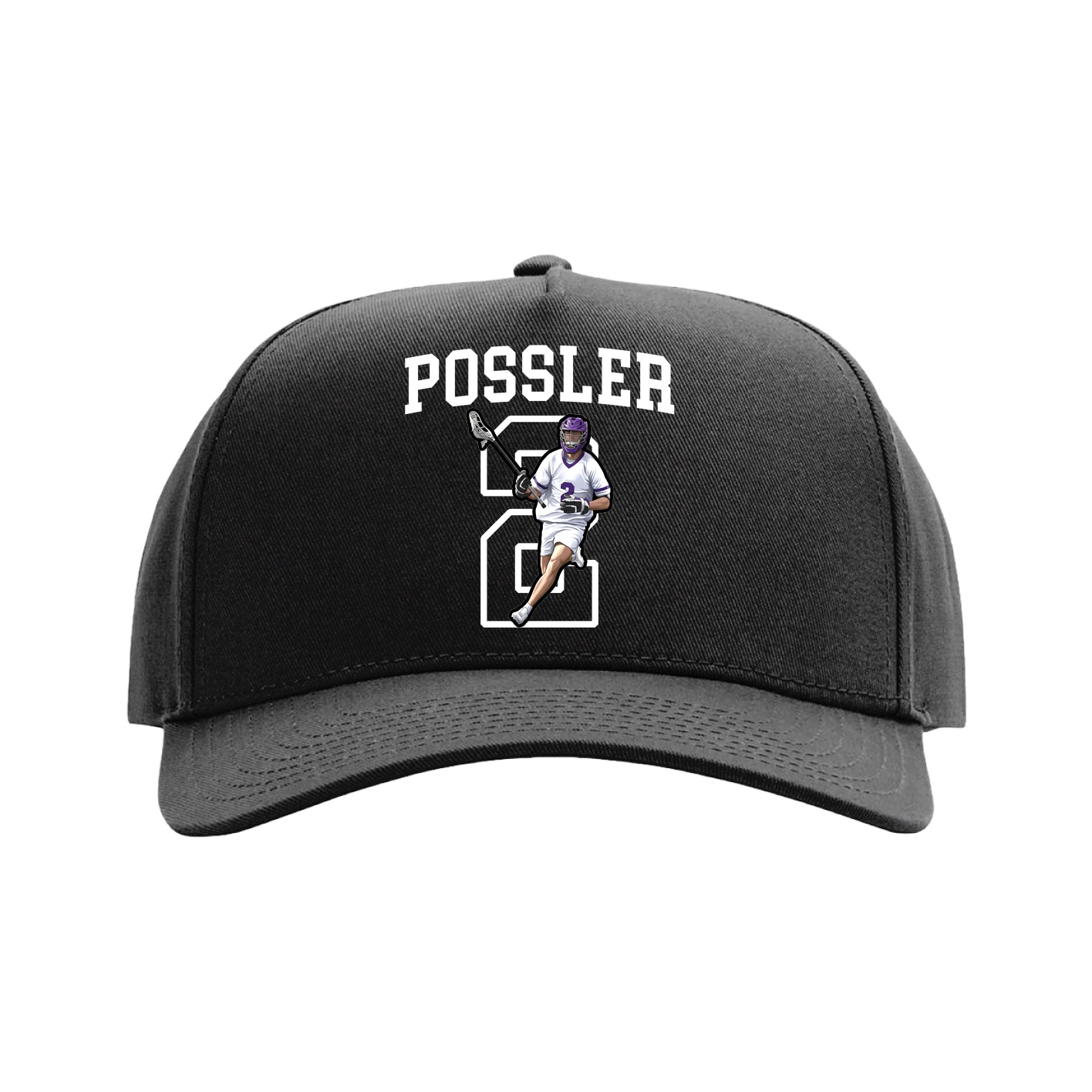Full Fabric Five-Panel Champ Cap — Shirsey in Black