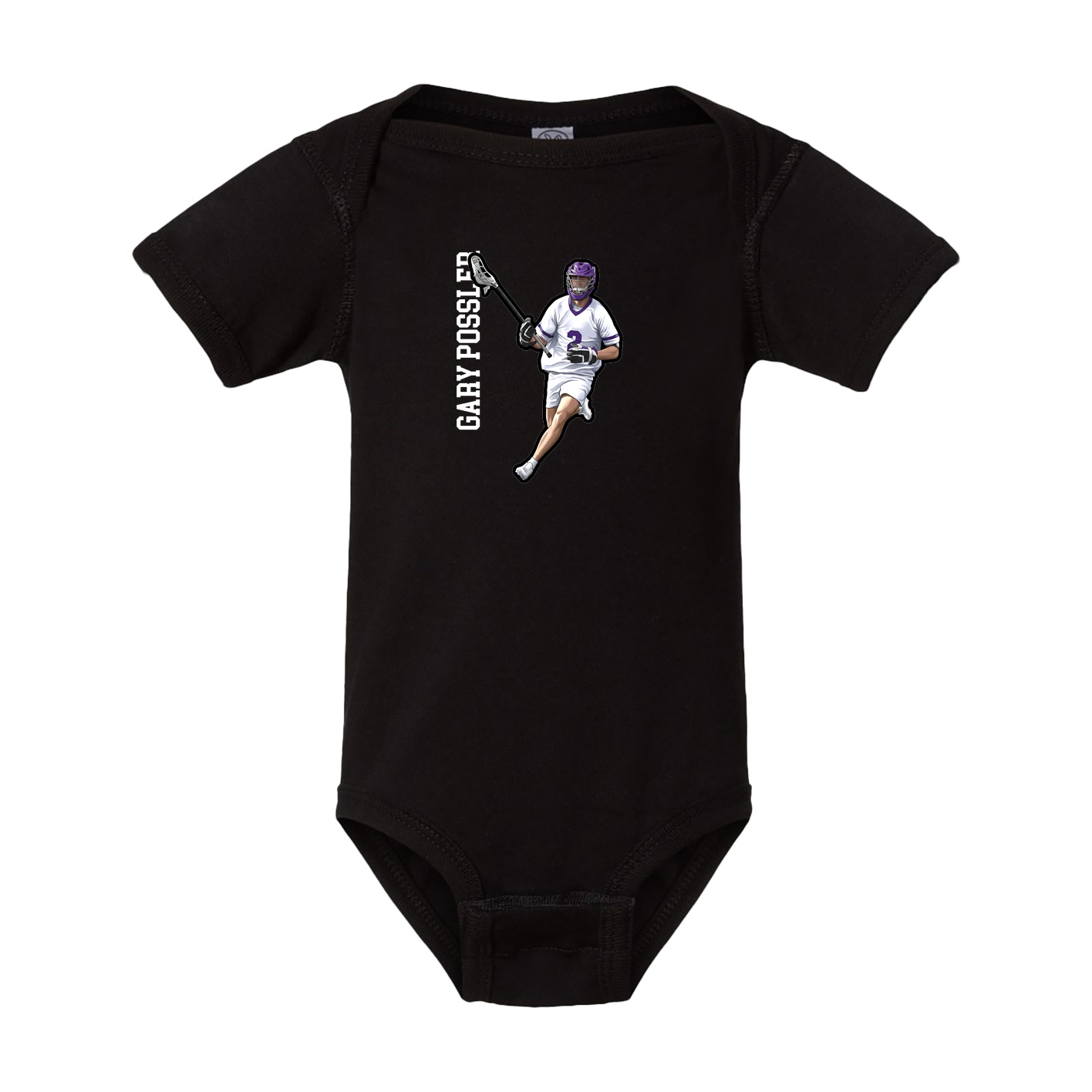 Baby Onesie — Name Vertical in Black