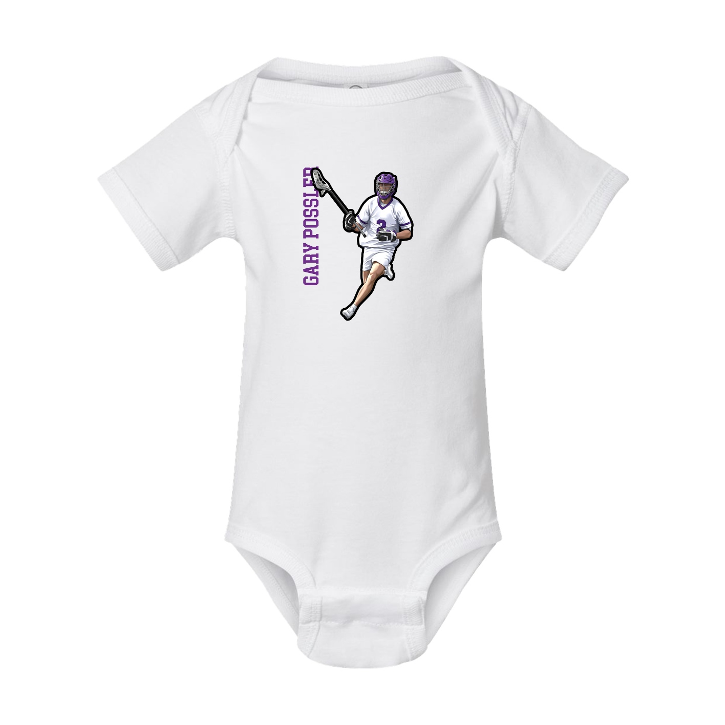 Baby Onesie — Name Vertical in White
