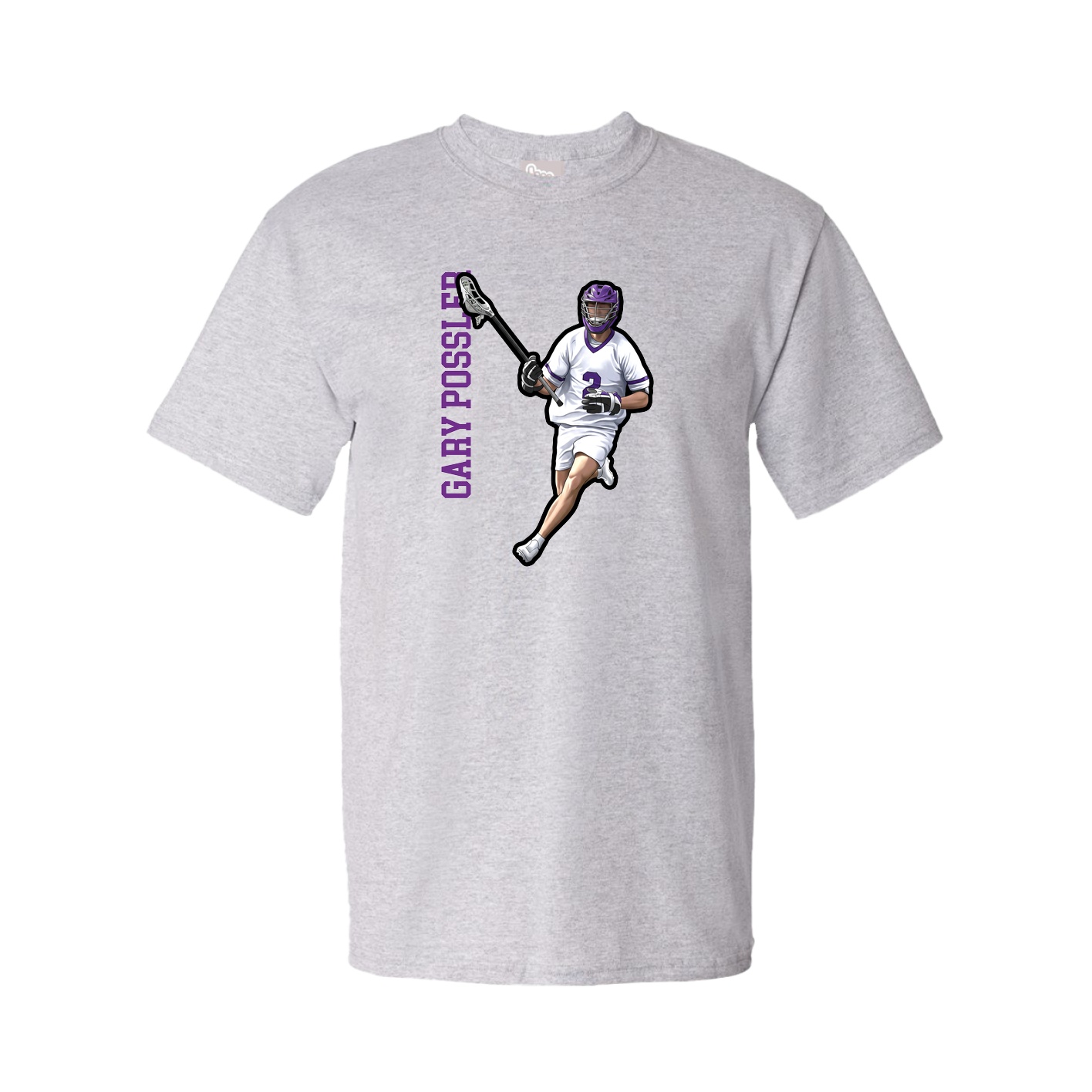 Youth Tee — Name Vertical in Grey