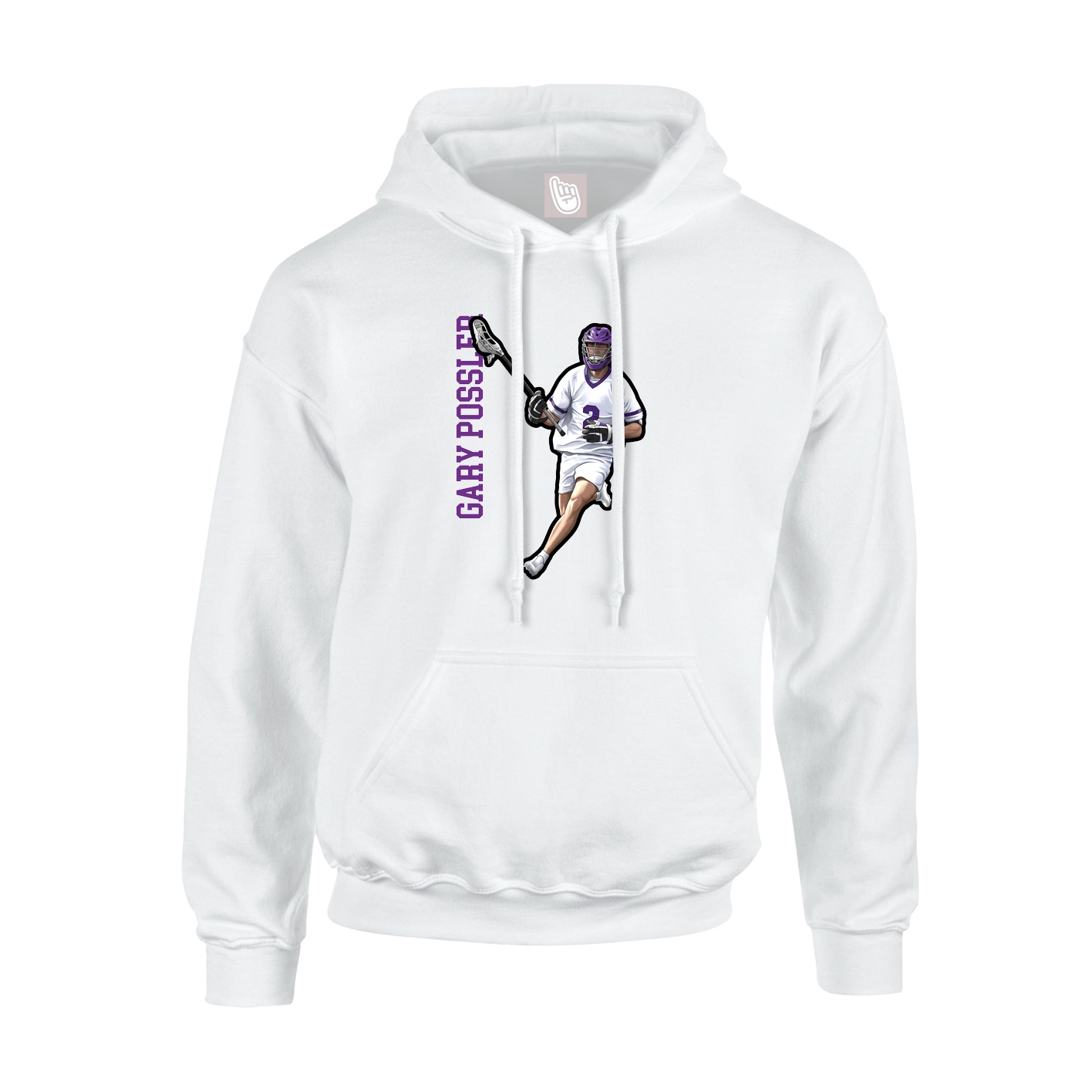 Youth Hoodie — Name Vertical in White