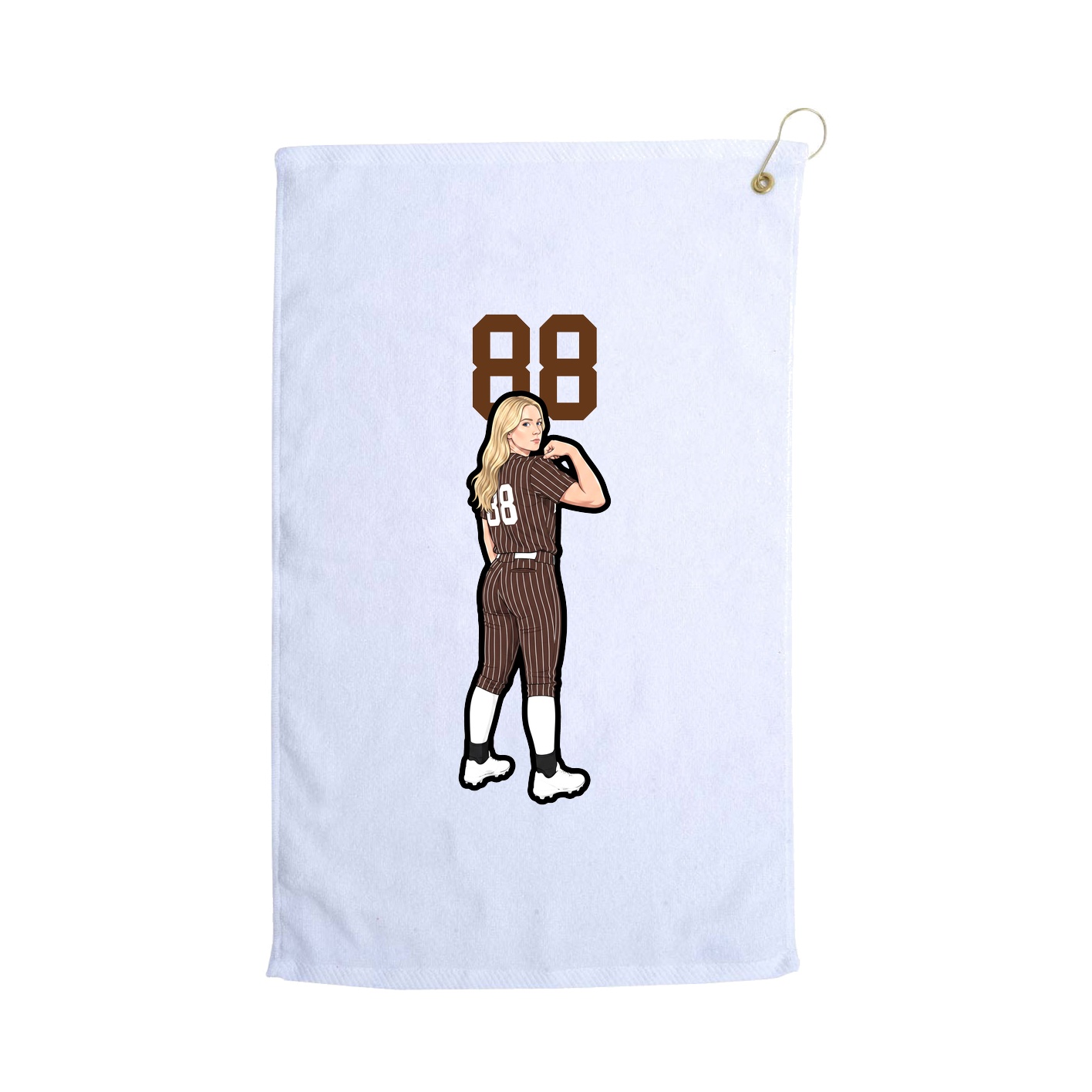 Golf Towel — Number Top in White