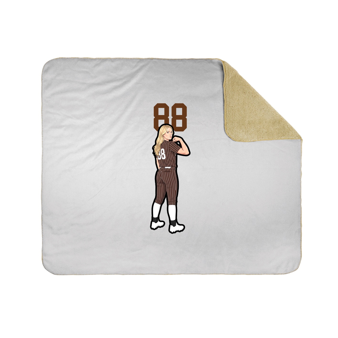 Throw Blanket — Number Top in White