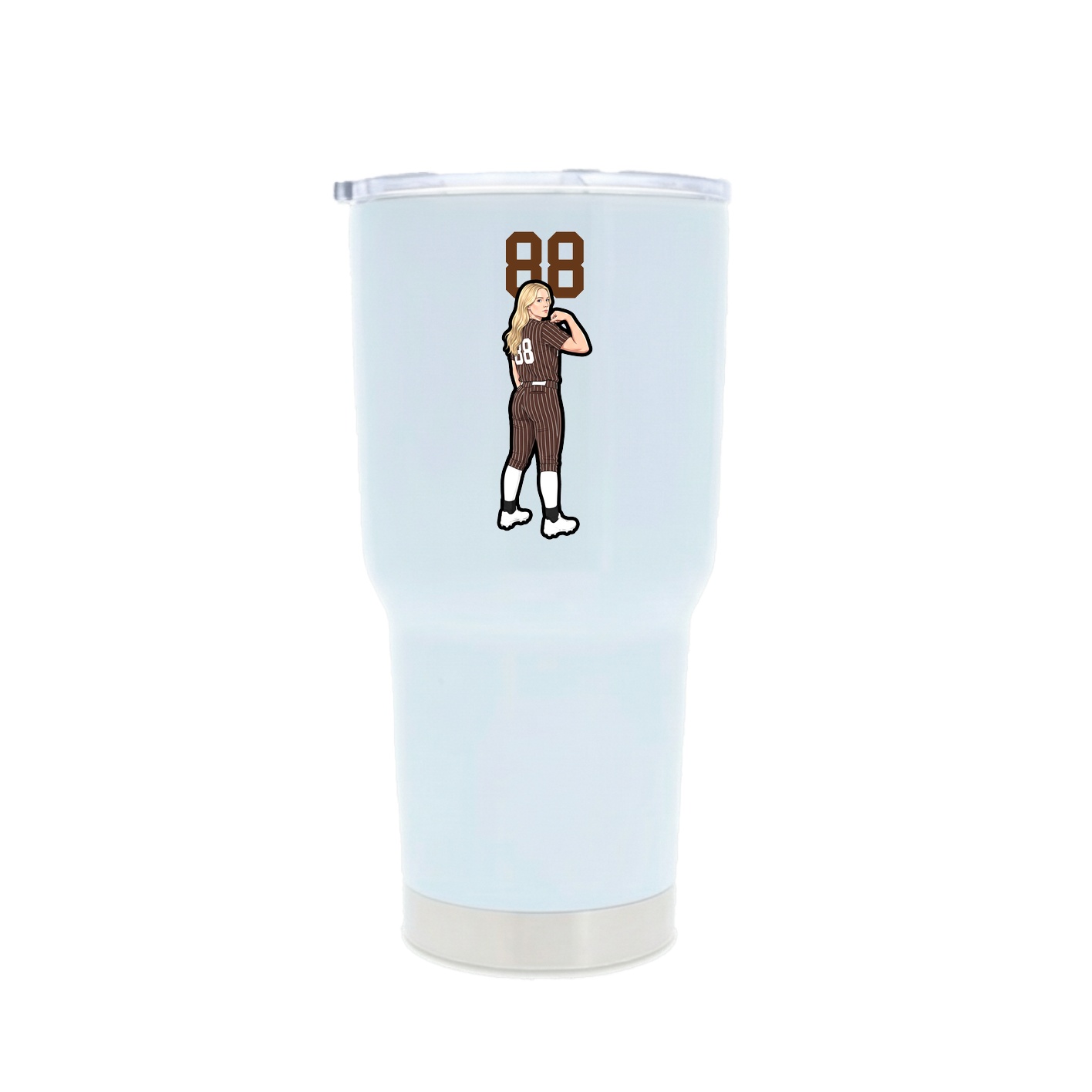 30oz Stainless Steel Tumbler — Number Top in White
