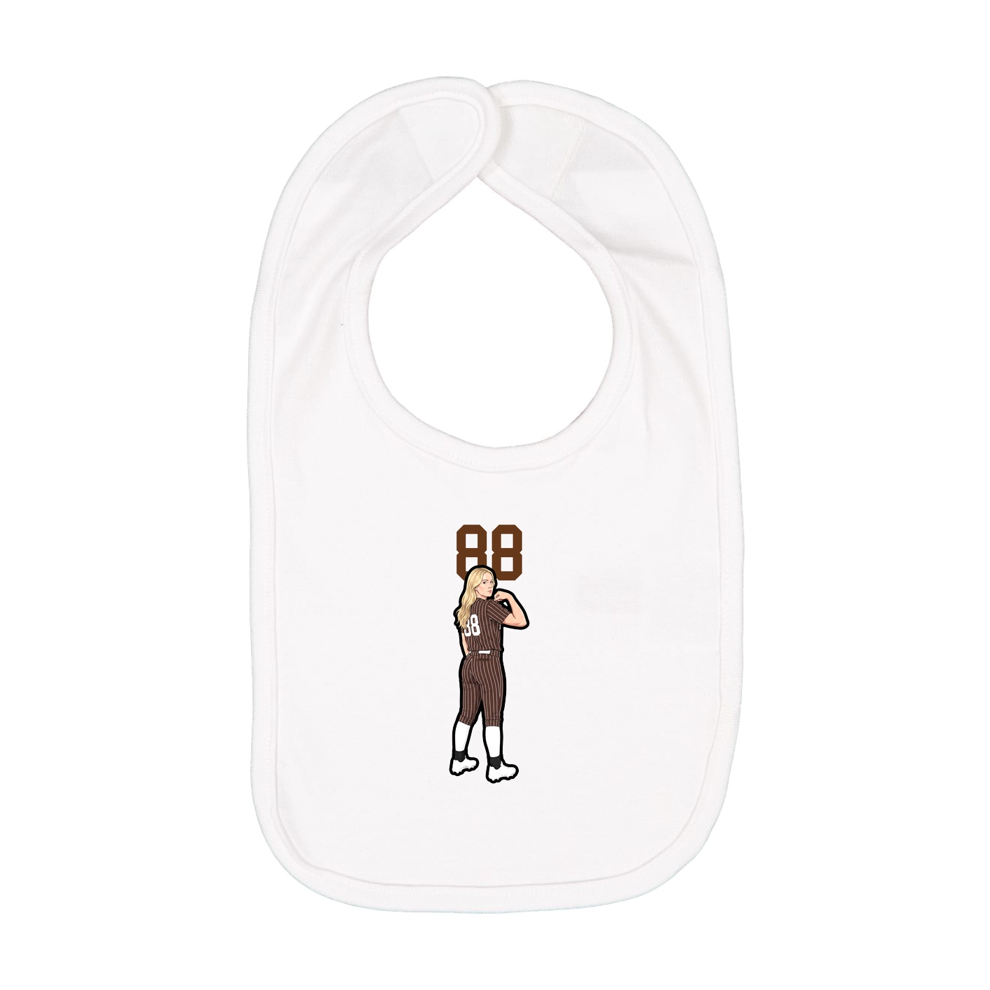 Infant Bib — Number Top in White