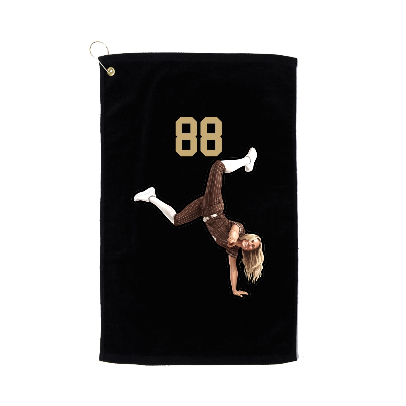 Golf Towel — Number Top in Black