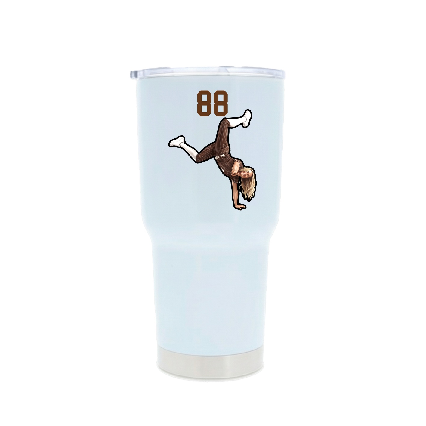 30oz Stainless Steel Tumbler — Number Top in White