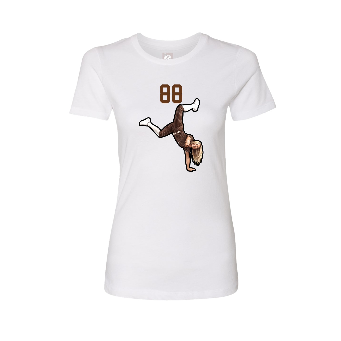 Fitted Women's Tee — Number Top in White