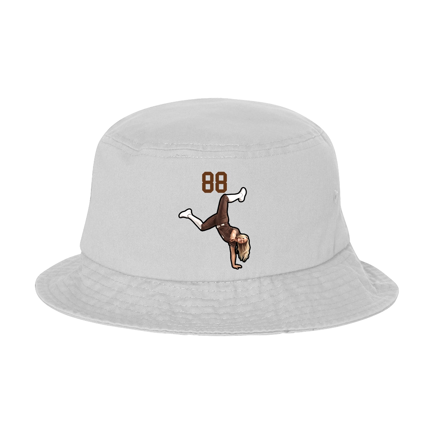 Bucket Cap — Number Top in White