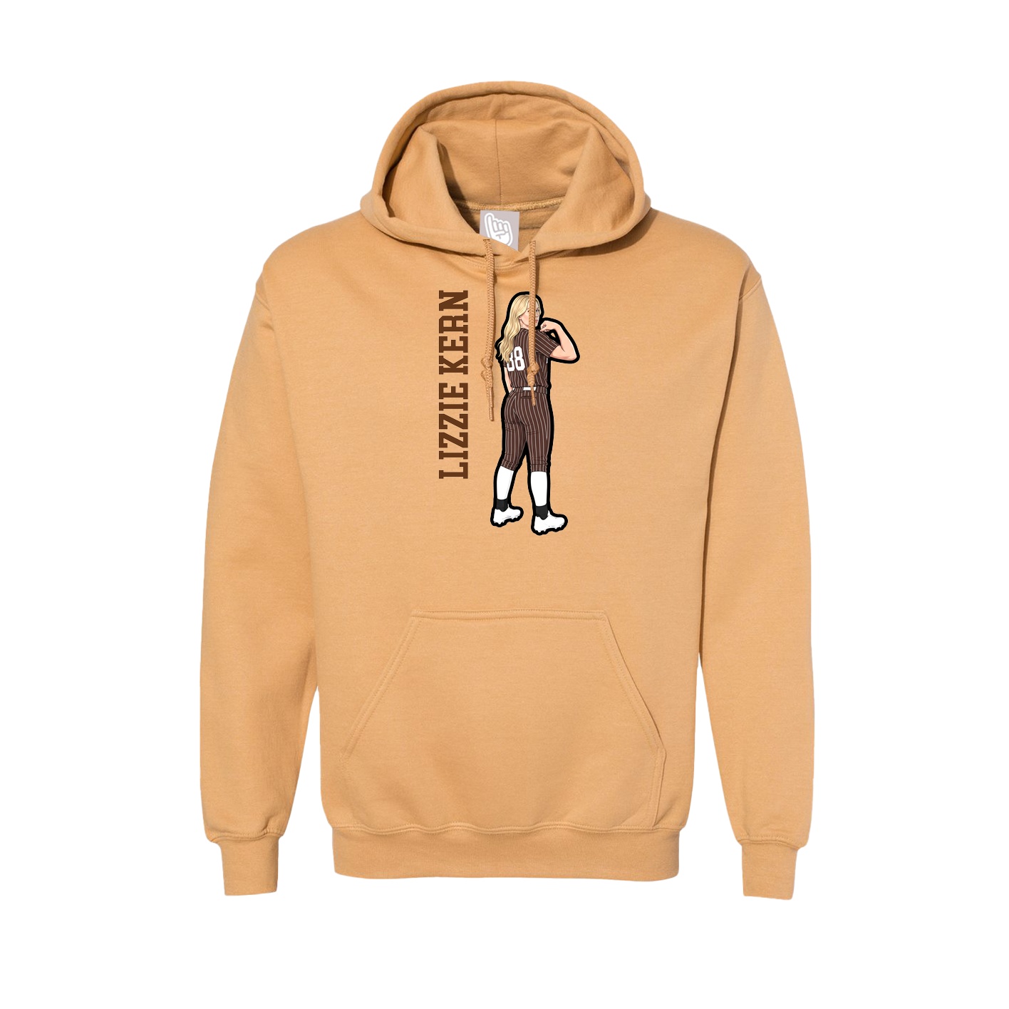 Hoodie — Name Vertical in Vegas Gold
