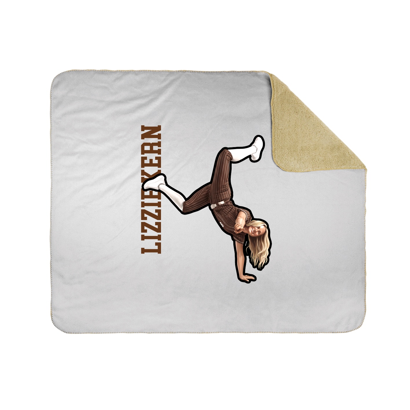 Throw Blanket — Name Vertical in White