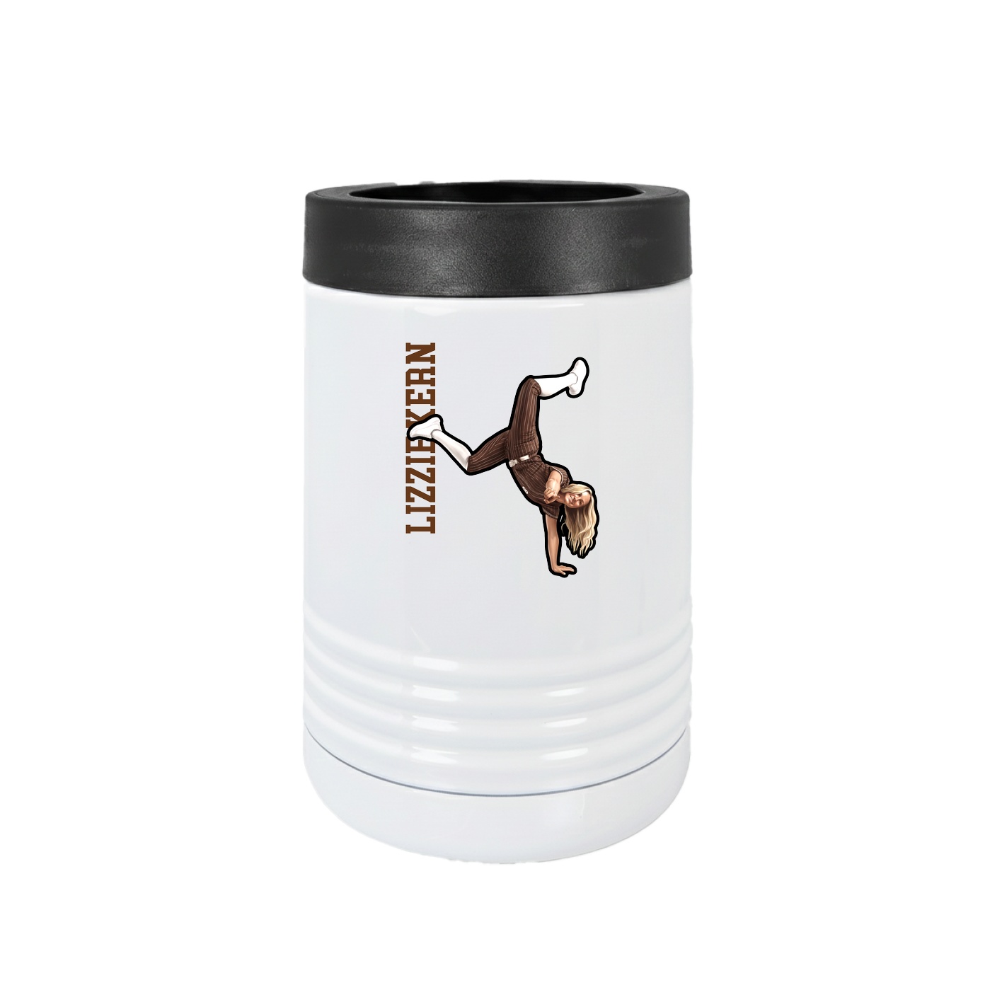 Beverage Holder — Name Vertical in White