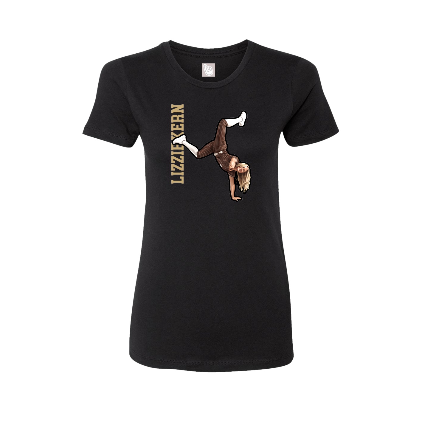 Fitted Women's Tee — Name Vertical in Black