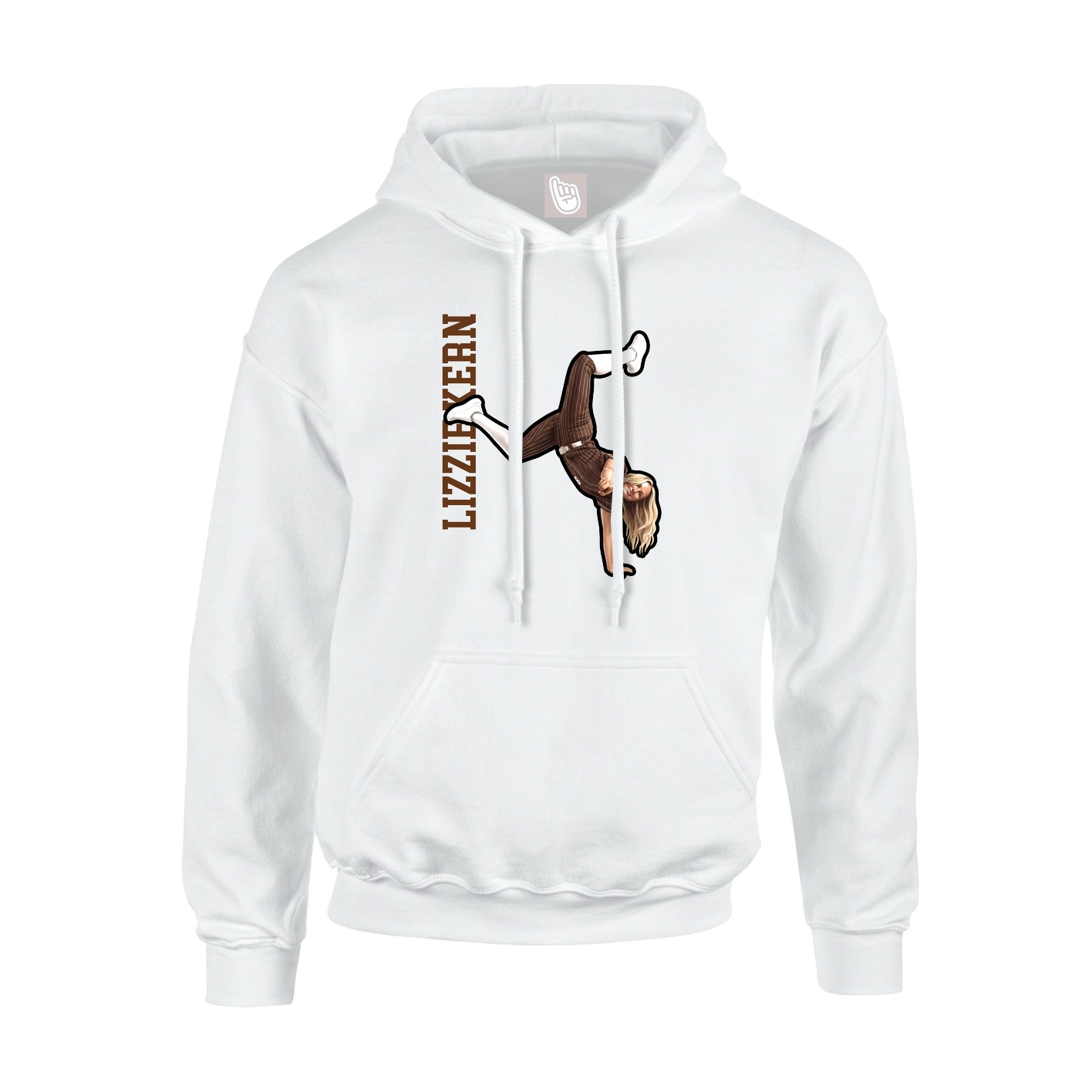Youth Hoodie — Name Vertical in White