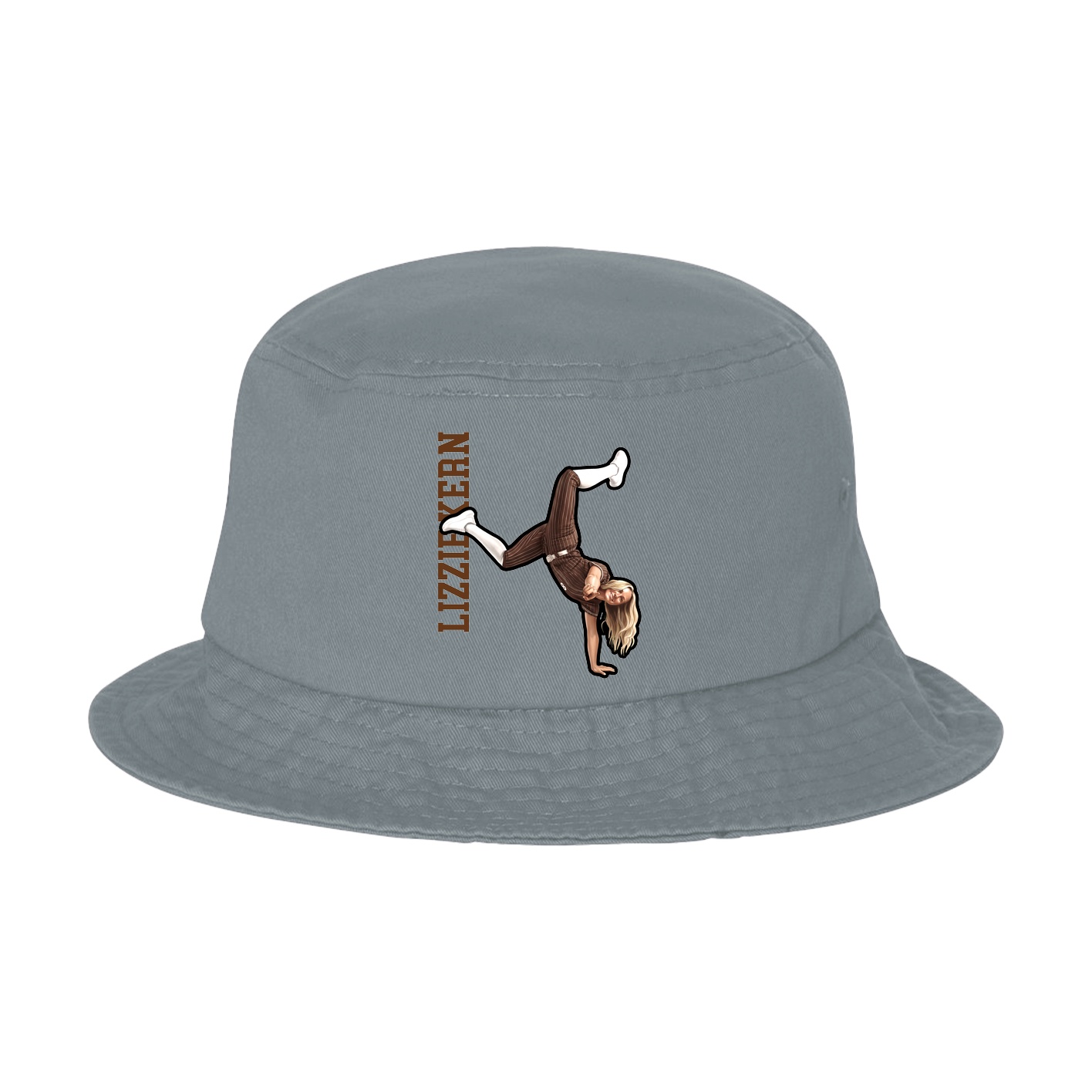 Bucket Cap — Name Vertical in Grey