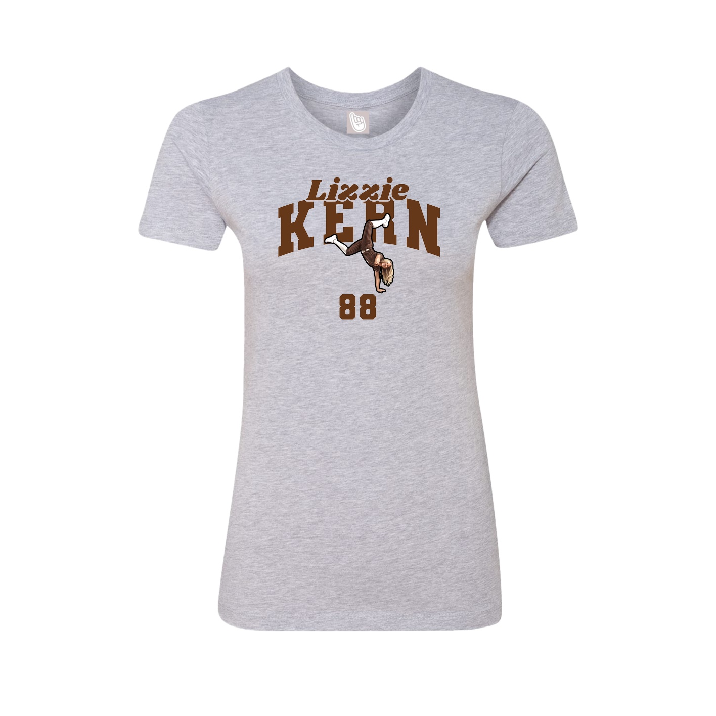 Fitted Women's Tee — Signature Arch in Grey
