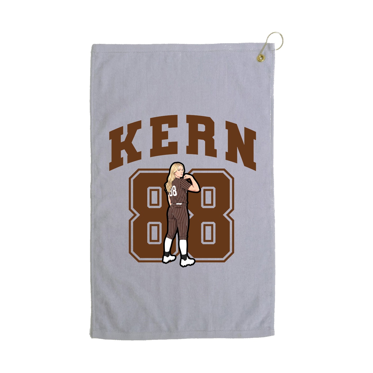 Golf Towel — Number in Grey