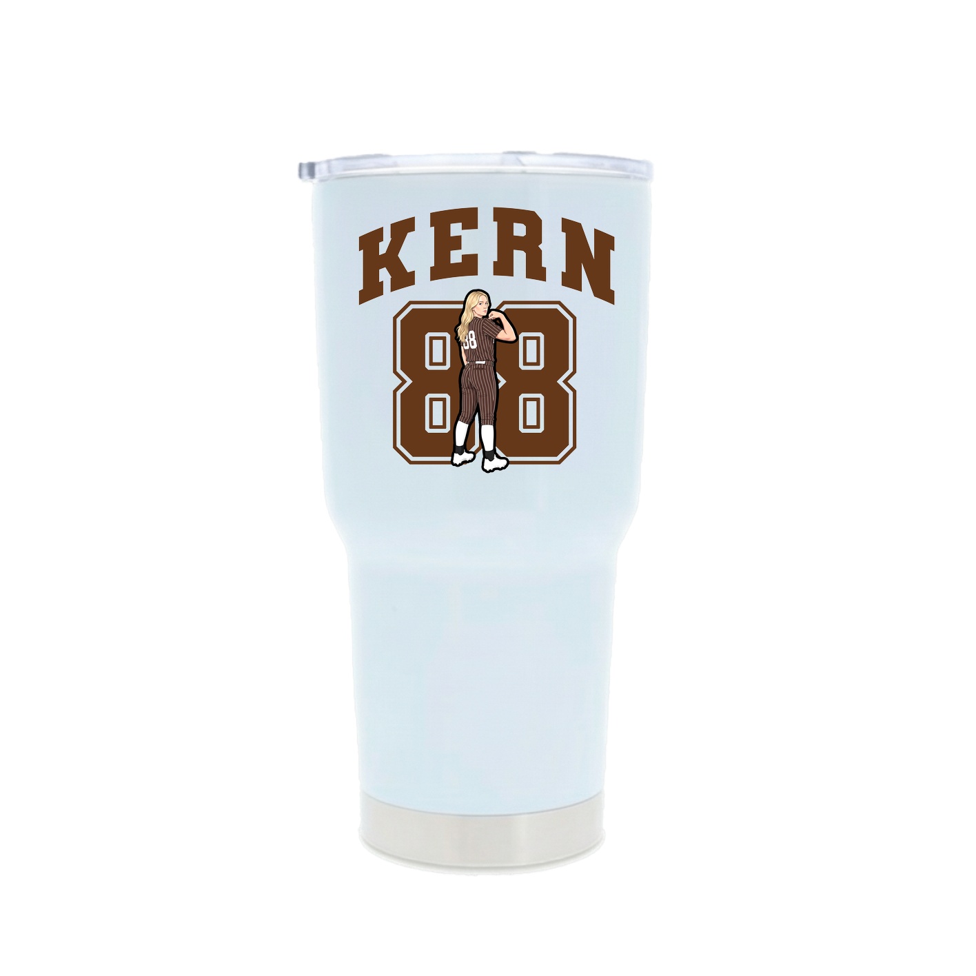 30oz Stainless Steel Tumbler — Number in White