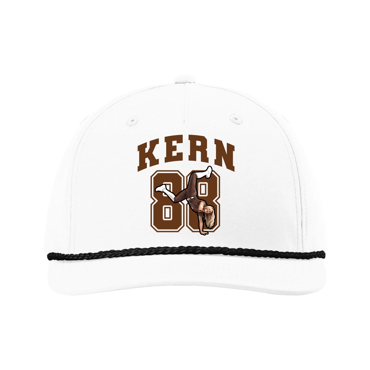 Five-Panel Classic Rope Cap — Number in White