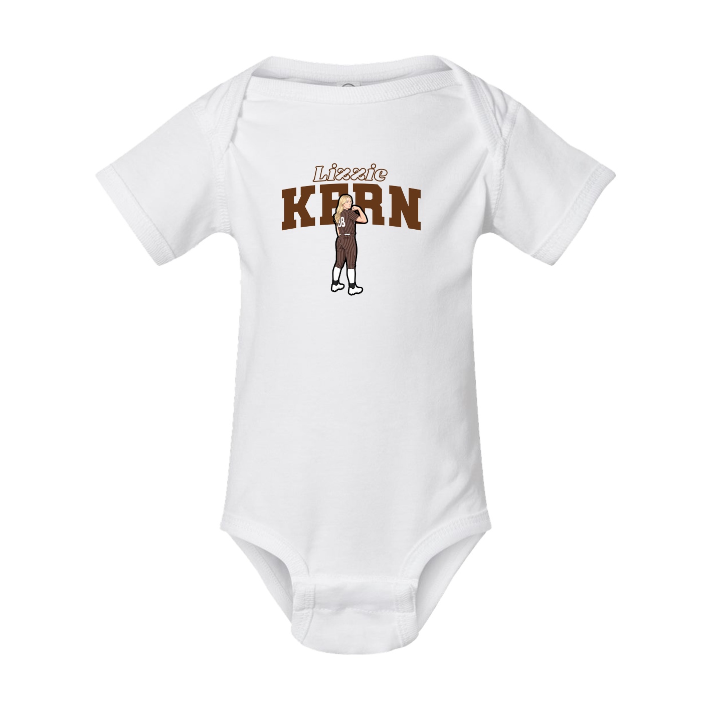 Baby Onesie — Name Arch in White
