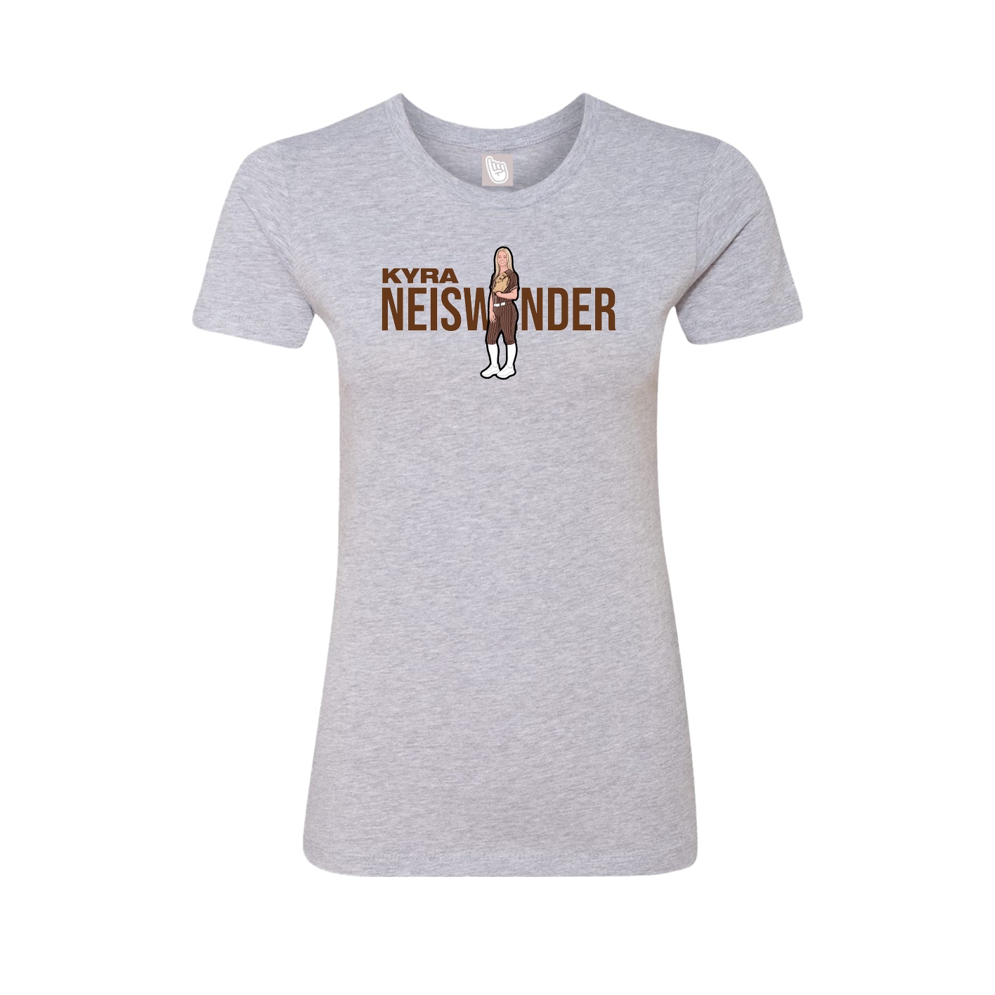 Fitted Women's Tee — Player Name in Grey
