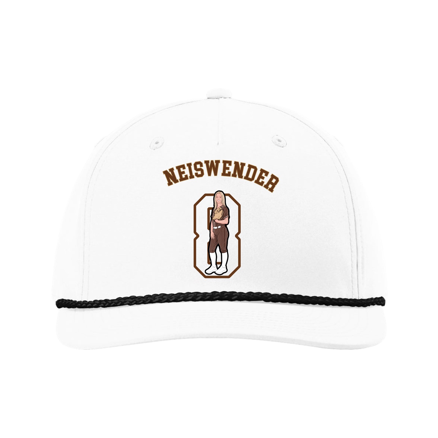 Five-Panel Classic Rope Cap — Shirsey Arch in White