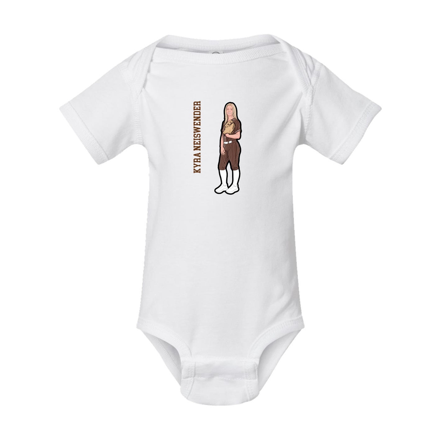 Baby Onesie — Name Vertical in White