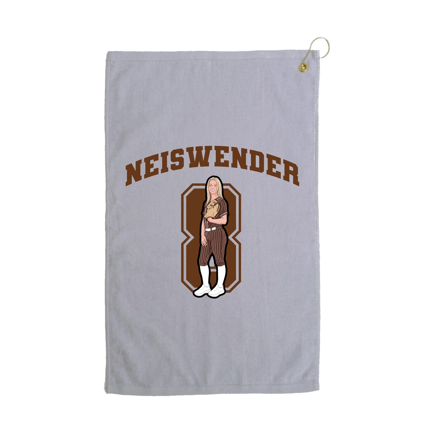 Golf Towel — Number in Grey