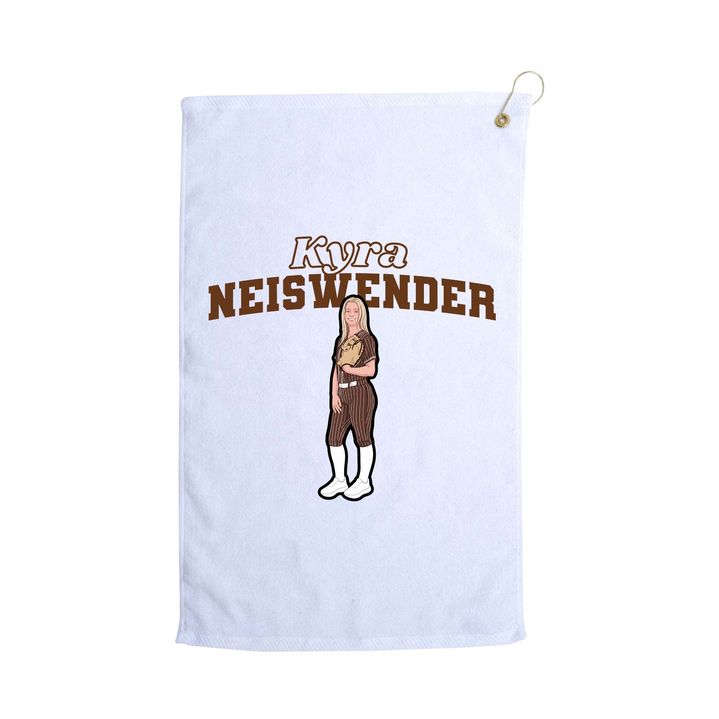 Golf Towel — Name Arch in White